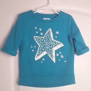 Old Navy Blue Tunic Metallic Star Sweatshirt